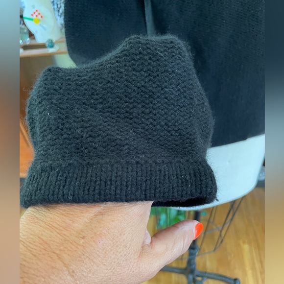 Dear Pruitt Cashmere sweater turtleneck black gray trim - Picture 5 of 10